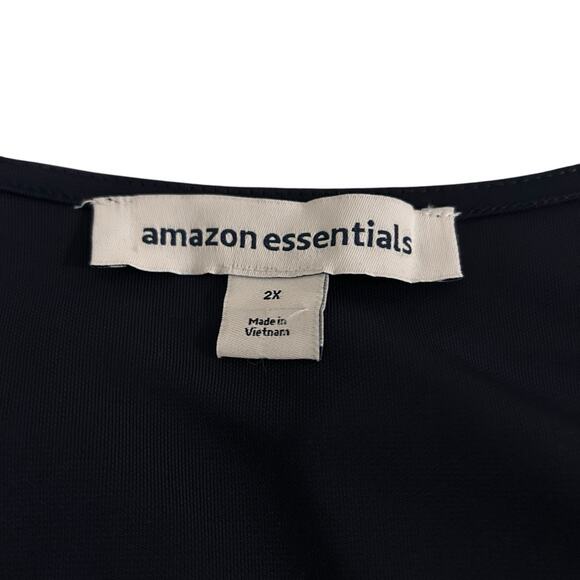 Amazon Essentials Women's Long-Sleeve Navy Blue Wrap Ruched Bodice Dress Size 2X - Picture 11 of 14